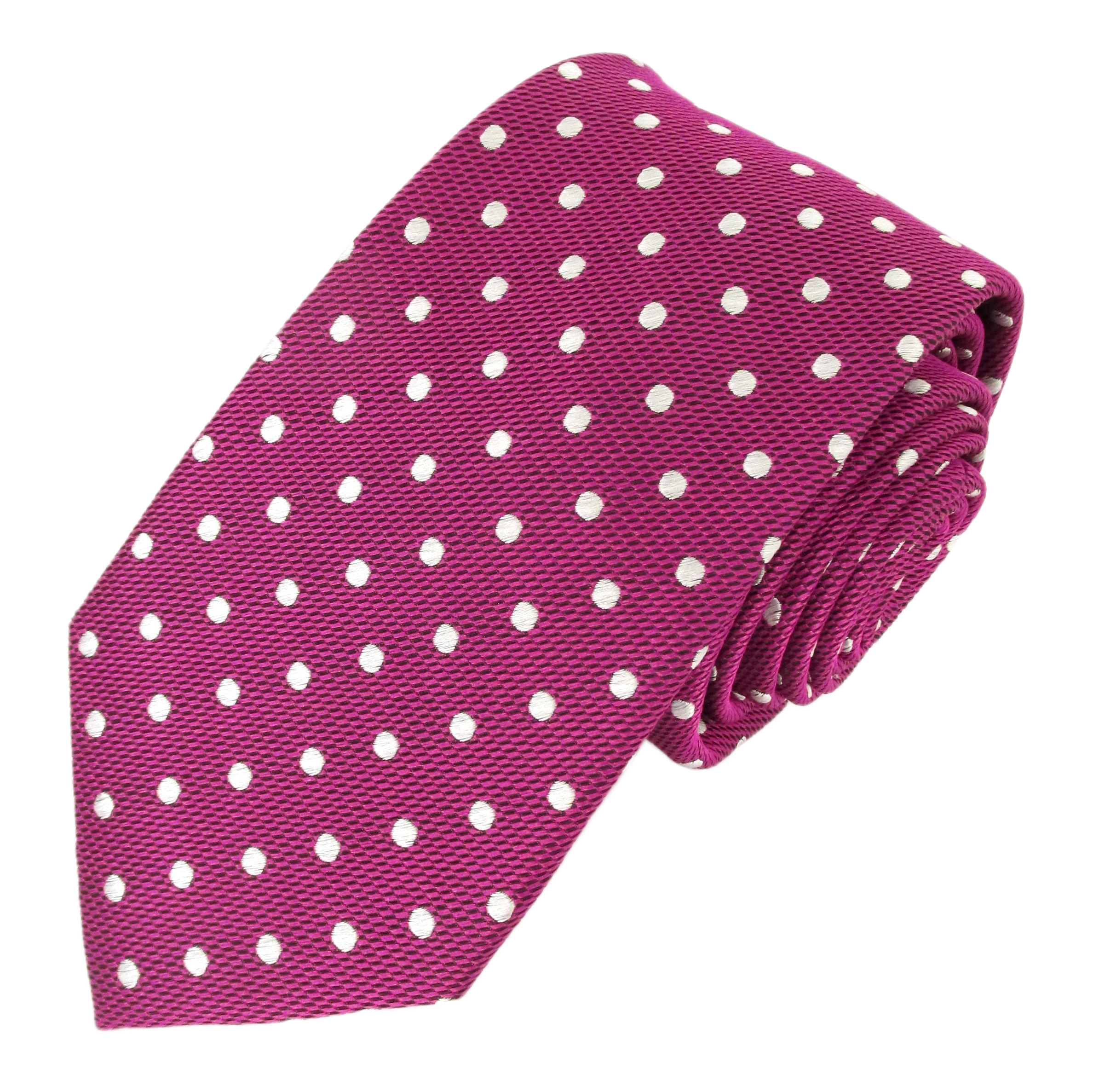 Cerise White Polka Dot