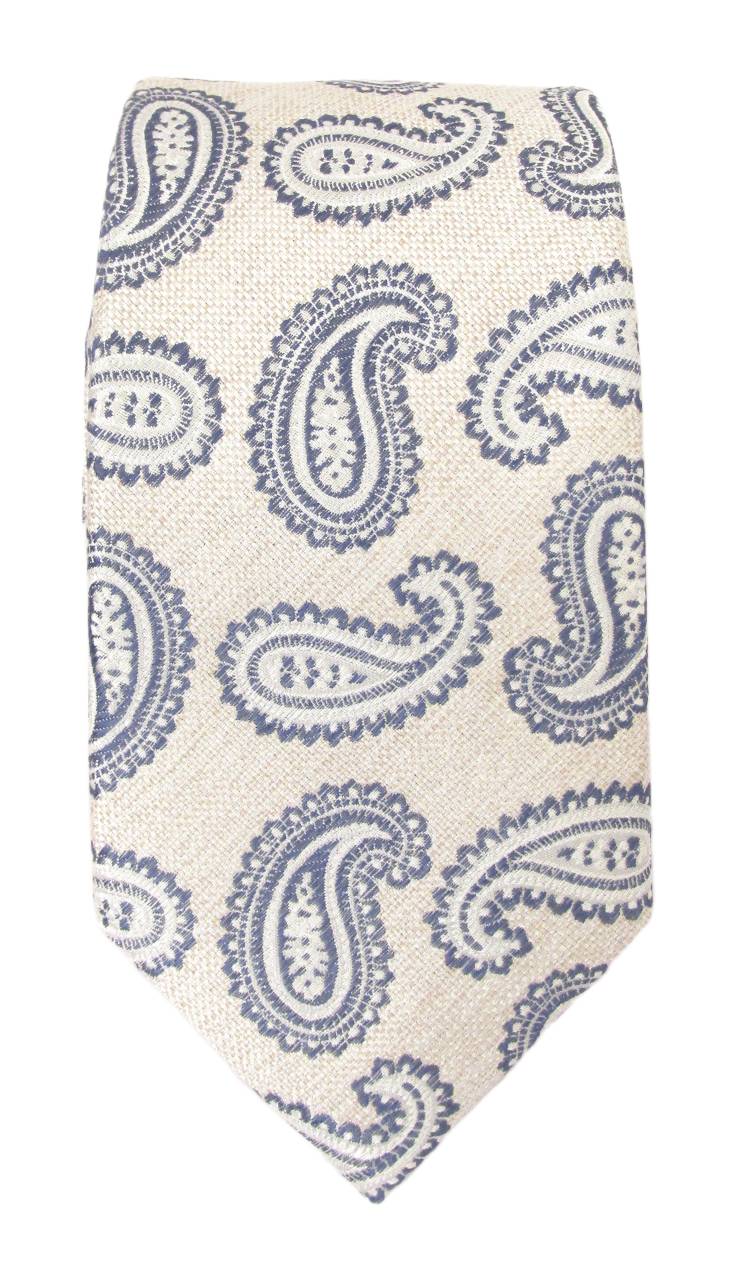 Beige Blue Paisley 2