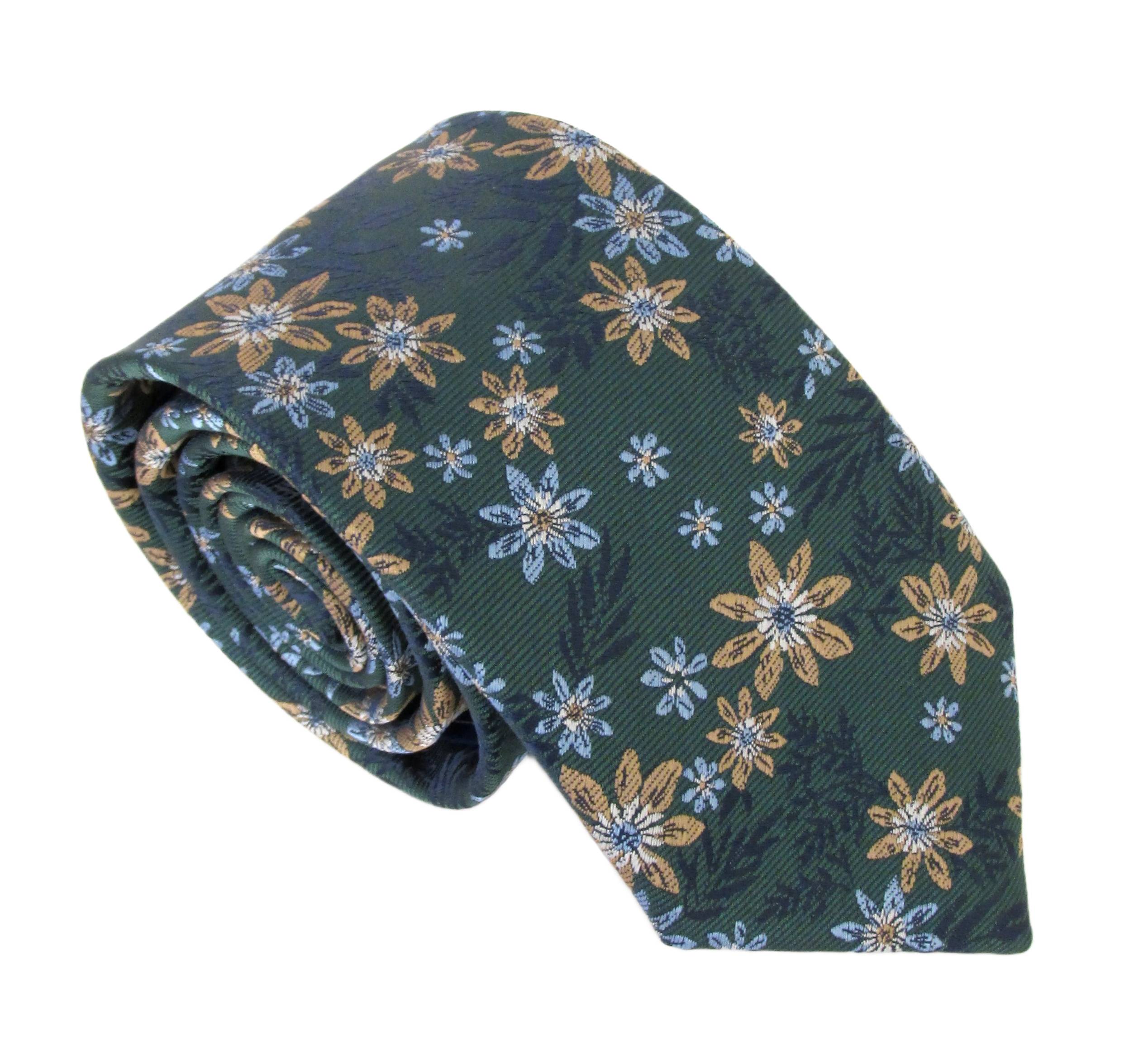 Green Floral Tie